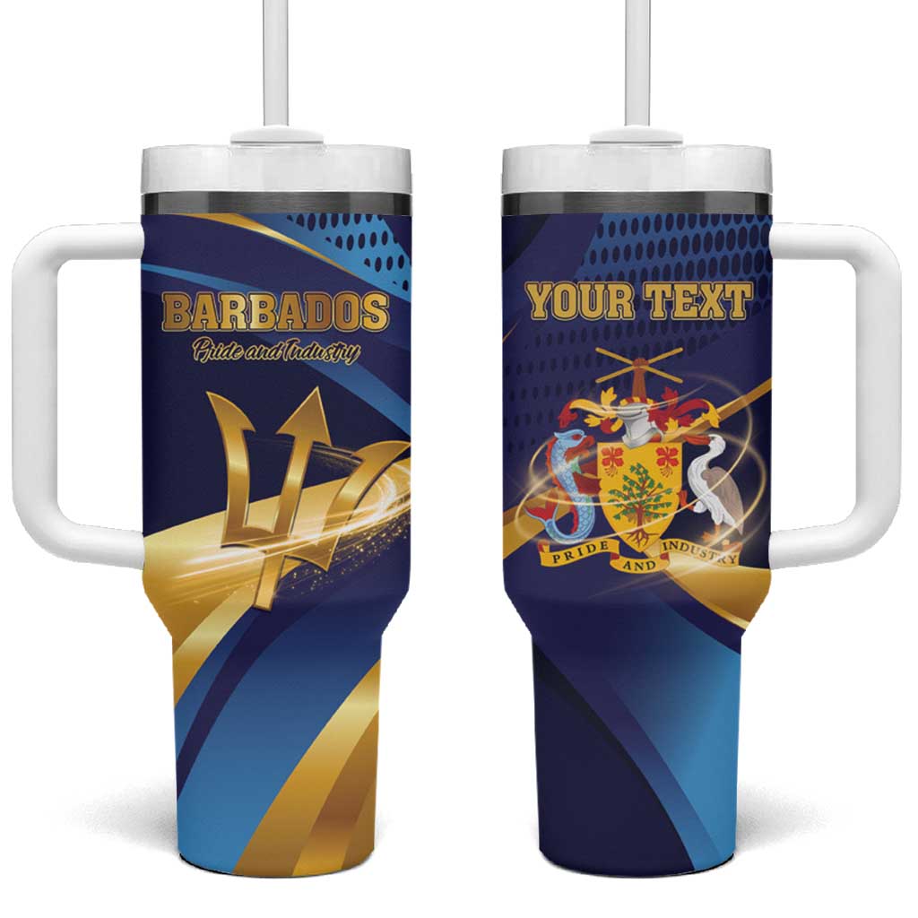 Personalized Barbados Gold Trident Tumbler With Handle Luxury Style