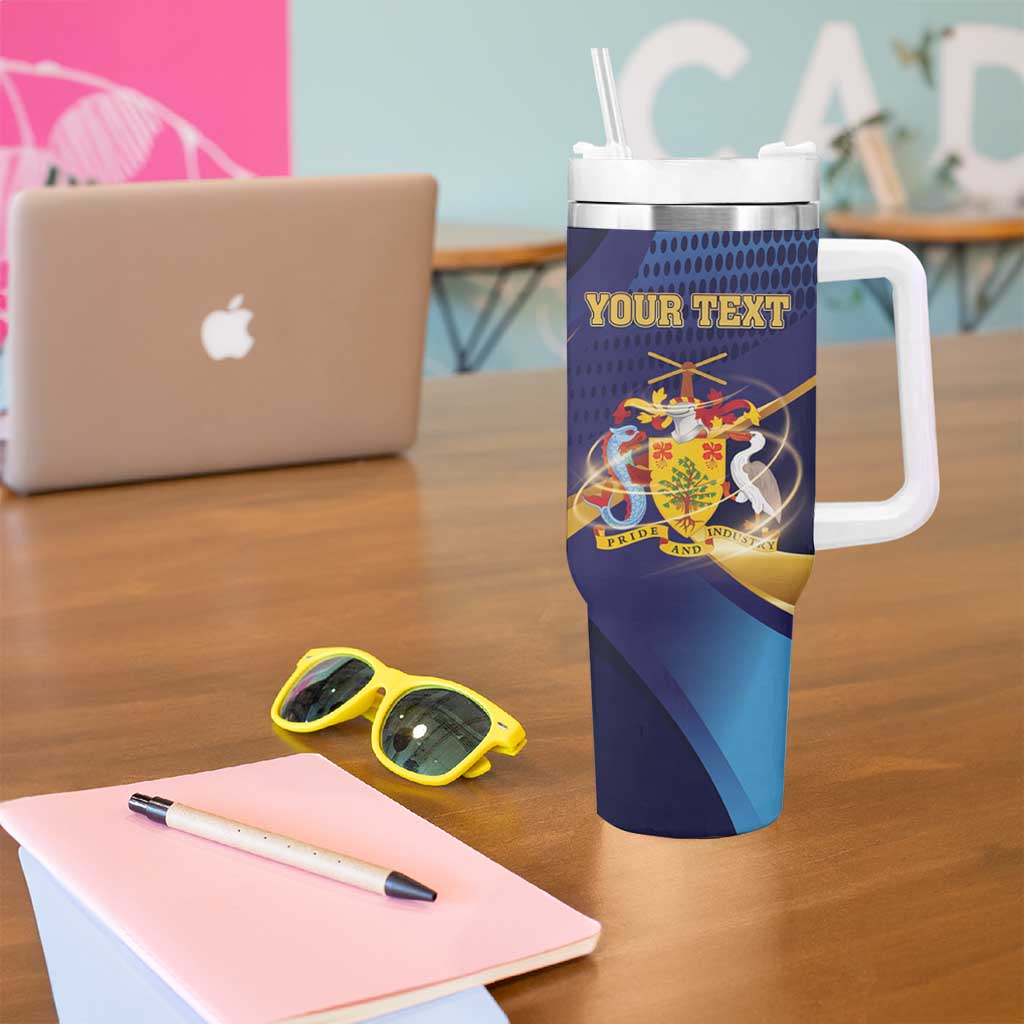 Personalized Barbados Gold Trident Tumbler With Handle Luxury Style