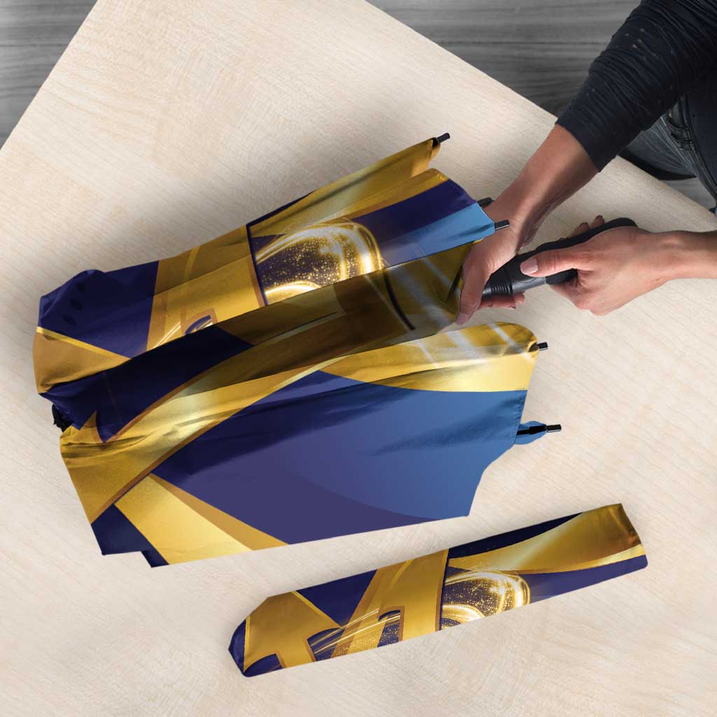 Barbados Gold Trident Umbrella Luxury Style