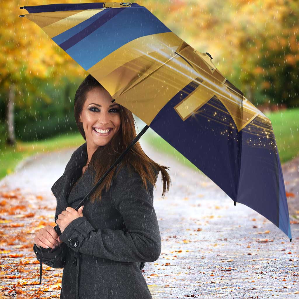 Barbados Gold Trident Umbrella Luxury Style