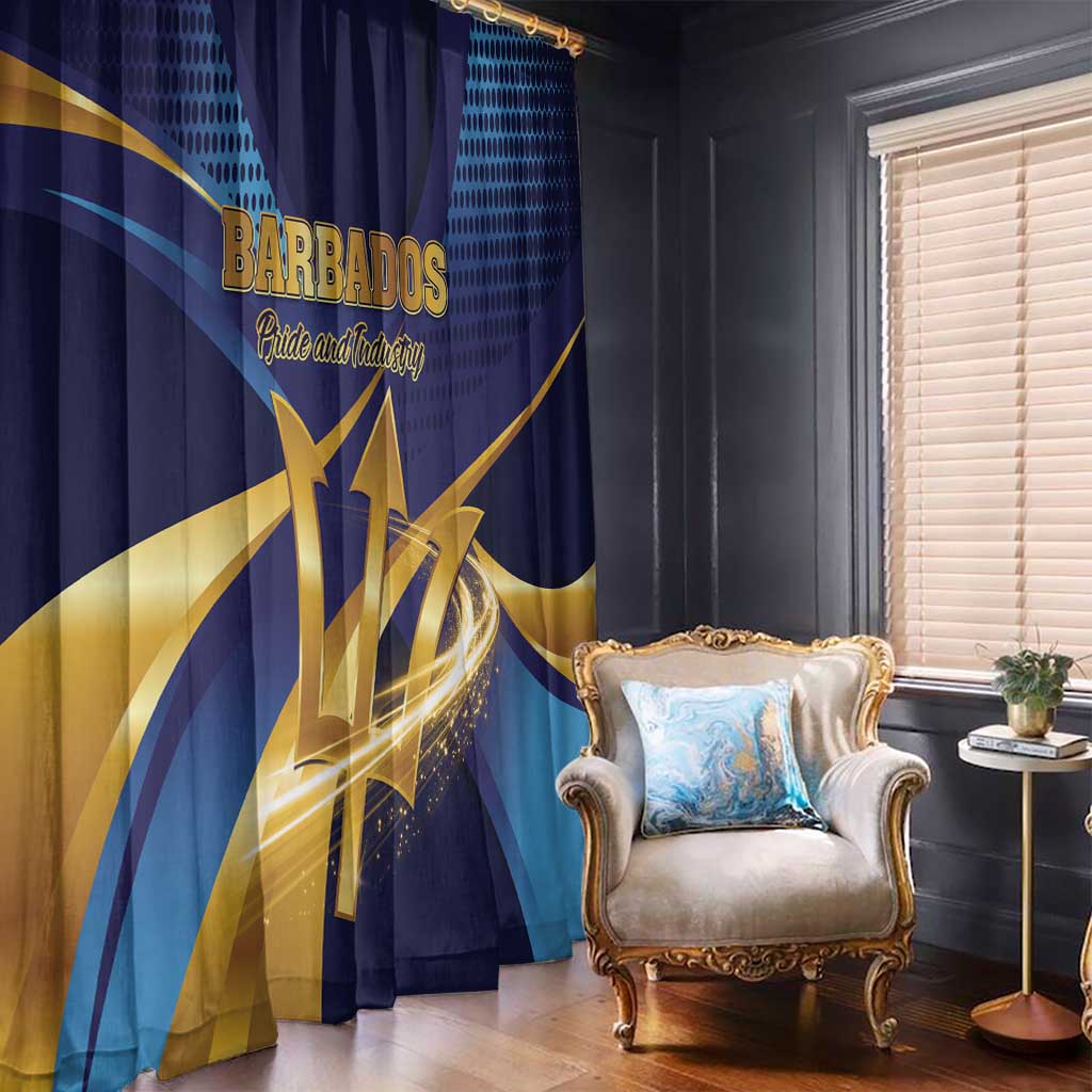 Barbados Gold Trident Window Curtain Luxury Style