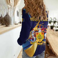 Personalized Barbados Gold Trident Women Casual Shirt Luxury Style