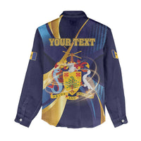 Personalized Barbados Gold Trident Women Casual Shirt Luxury Style