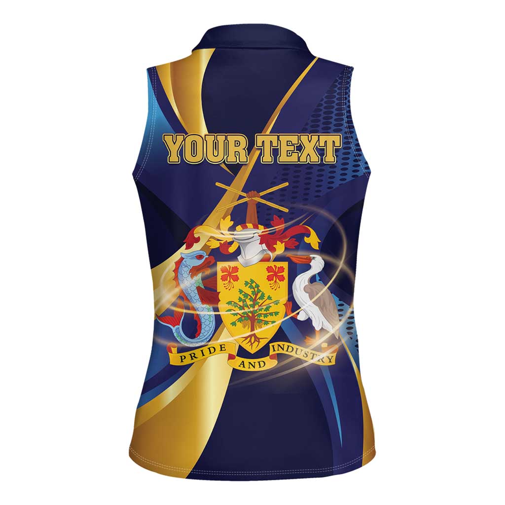 Personalized Barbados Gold Trident Women Sleeveless Polo Shirt Luxury Style