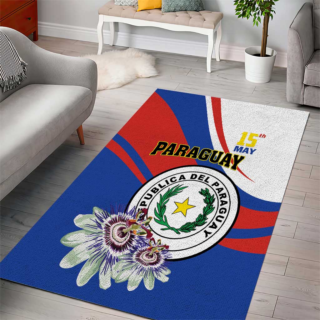 Paraguay Independence Day 2025 Area Rug Passiflora Paz y justicia
