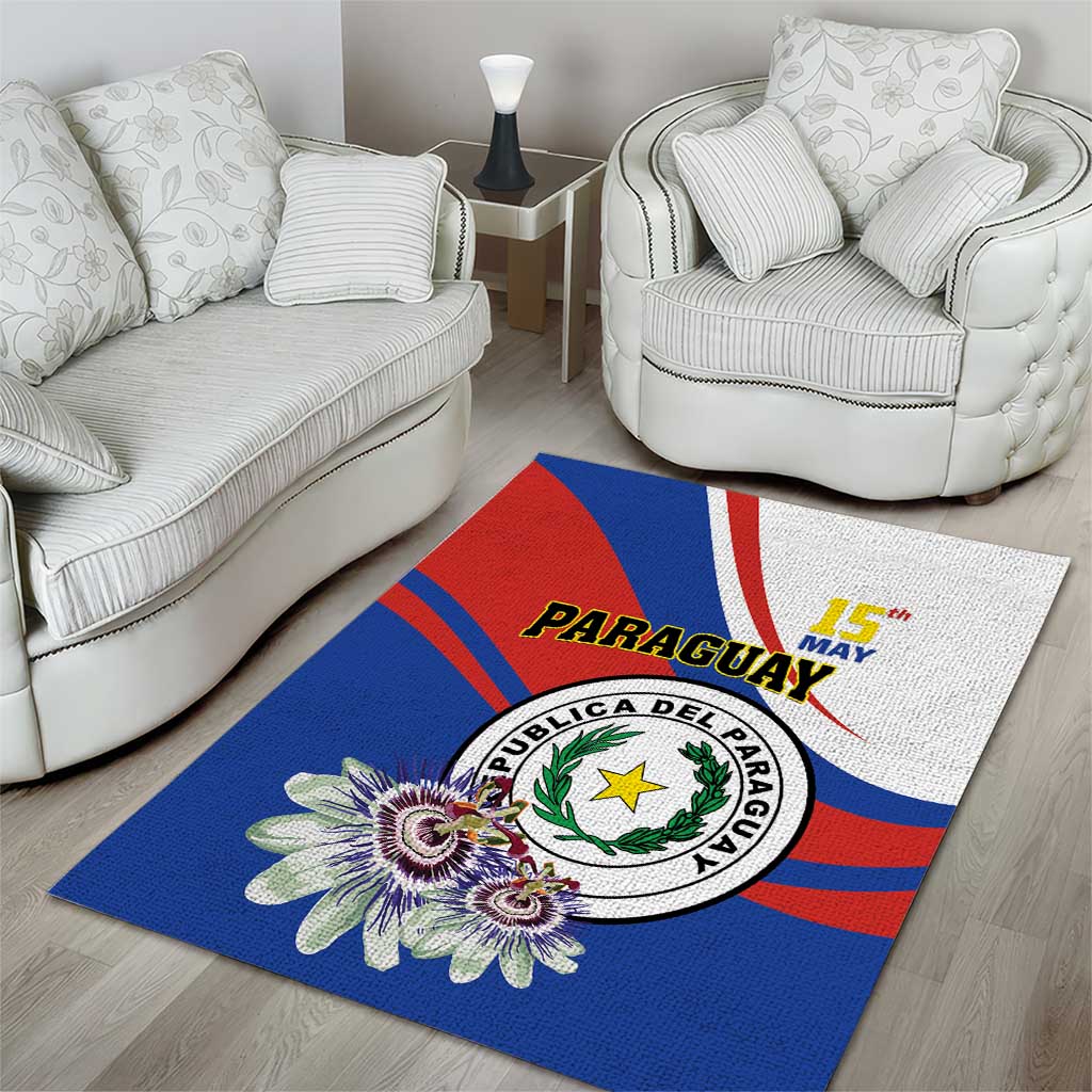 Paraguay Independence Day 2025 Area Rug Passiflora Paz y justicia