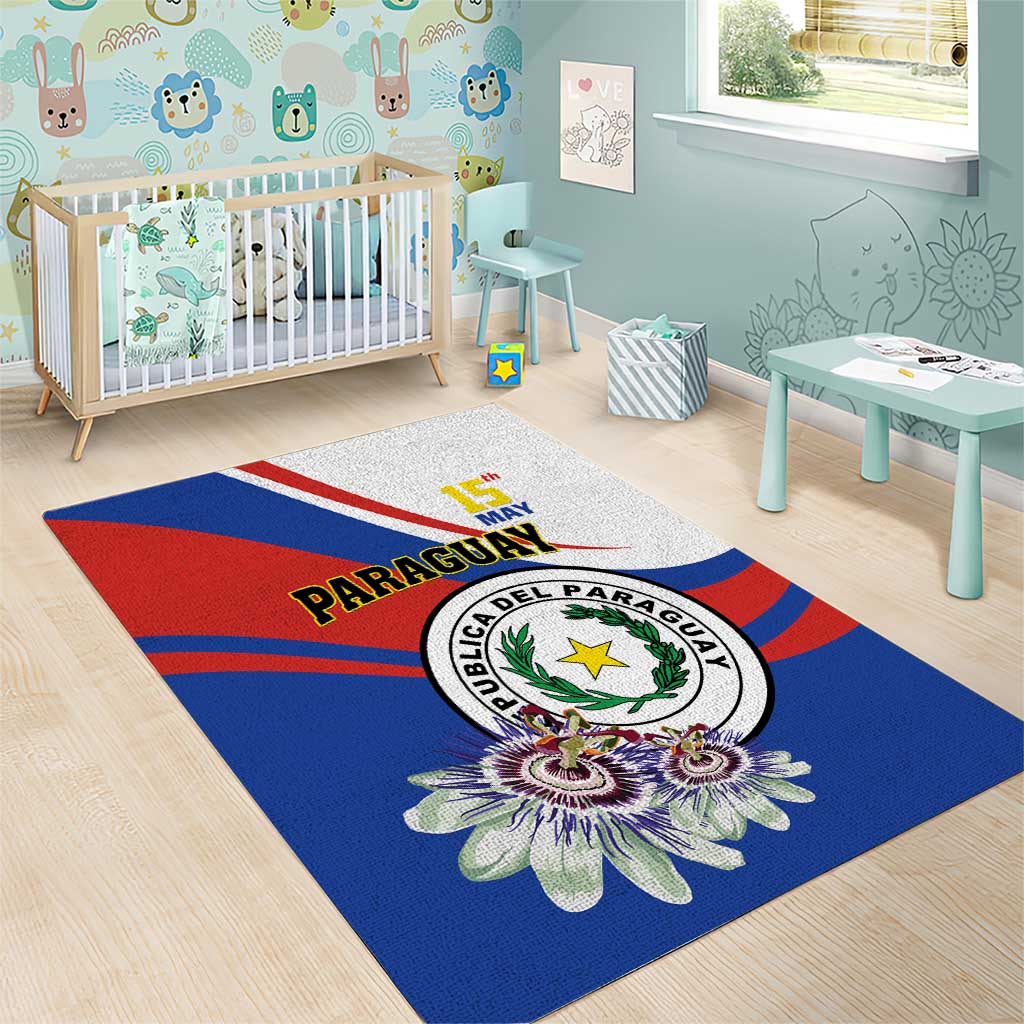 Paraguay Independence Day 2025 Area Rug Passiflora Paz y justicia