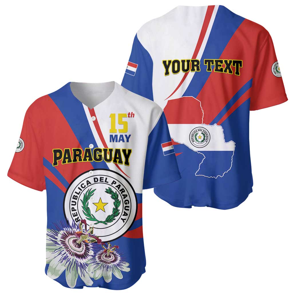 Personalized Paraguay Independence Day 2025 Baseball Jersey Passiflora Paz y justicia