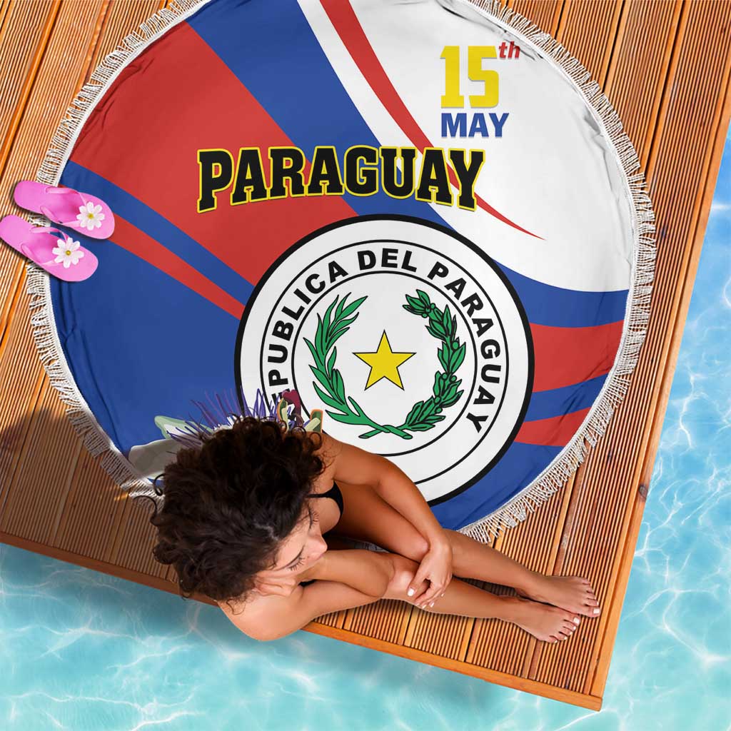 Paraguay Independence Day 2025 Beach Blanket Passiflora Paz y justicia