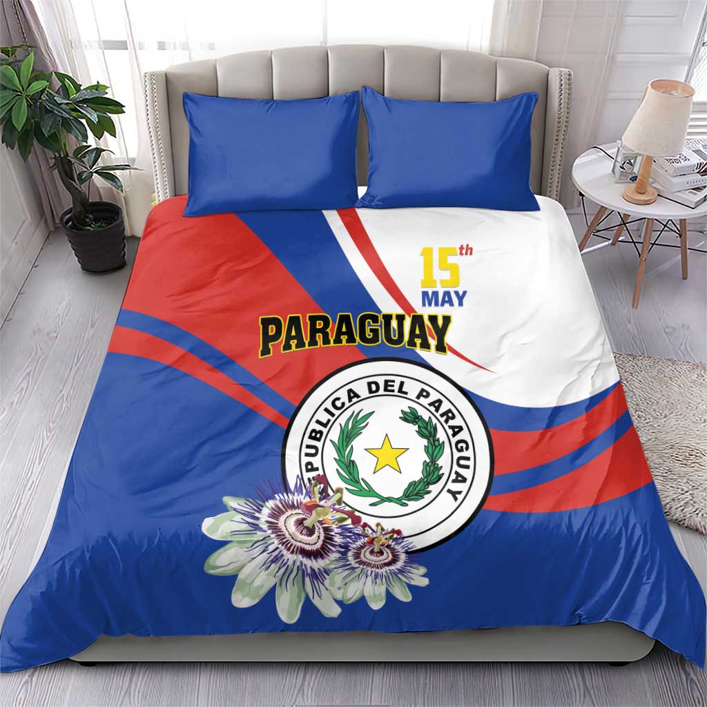 Paraguay Independence Day 2025 Bedding Set Passiflora Paz y justicia