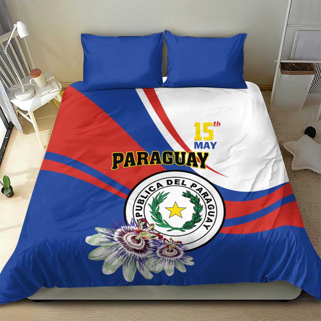 Paraguay Independence Day 2025 Bedding Set Passiflora Paz y justicia