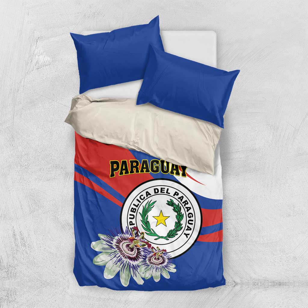 Paraguay Independence Day 2025 Bedding Set Passiflora Paz y justicia