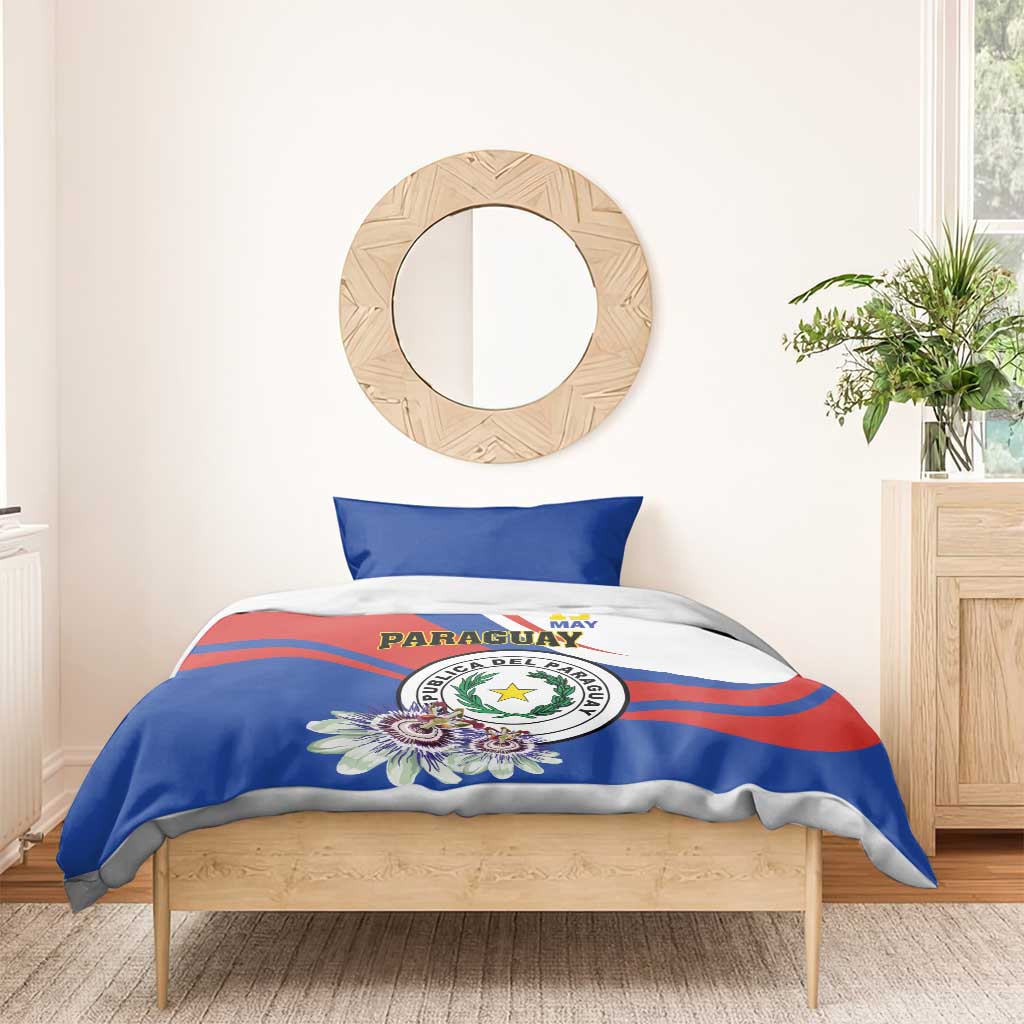Paraguay Independence Day 2025 Bedding Set Passiflora Paz y justicia