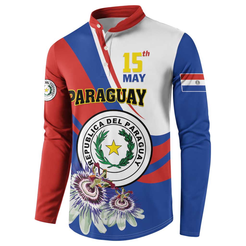 Personalized Paraguay Independence Day 2025 Button Sweatshirt Passiflora Paz y justicia