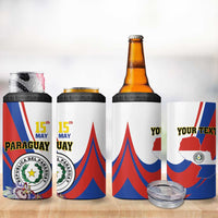 Personalized Paraguay Independence Day 2025 4 in 1 Can Cooler Tumbler Passiflora Paz y justicia
