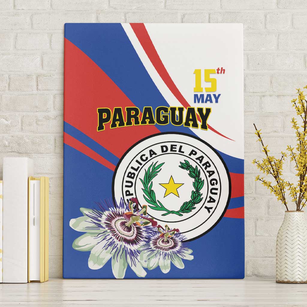 Paraguay Independence Day 2025 Canvas Wall Art Passiflora Paz y justicia