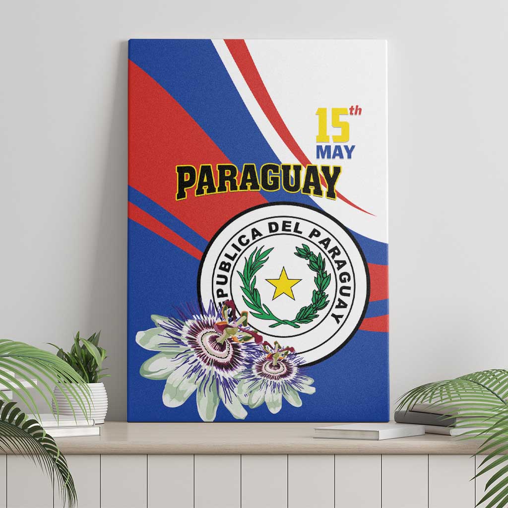 Paraguay Independence Day 2025 Canvas Wall Art Passiflora Paz y justicia