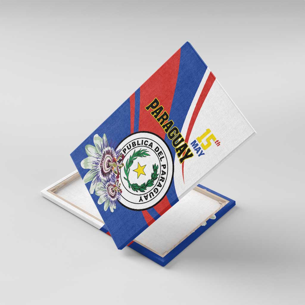 Paraguay Independence Day 2025 Canvas Wall Art Passiflora Paz y justicia