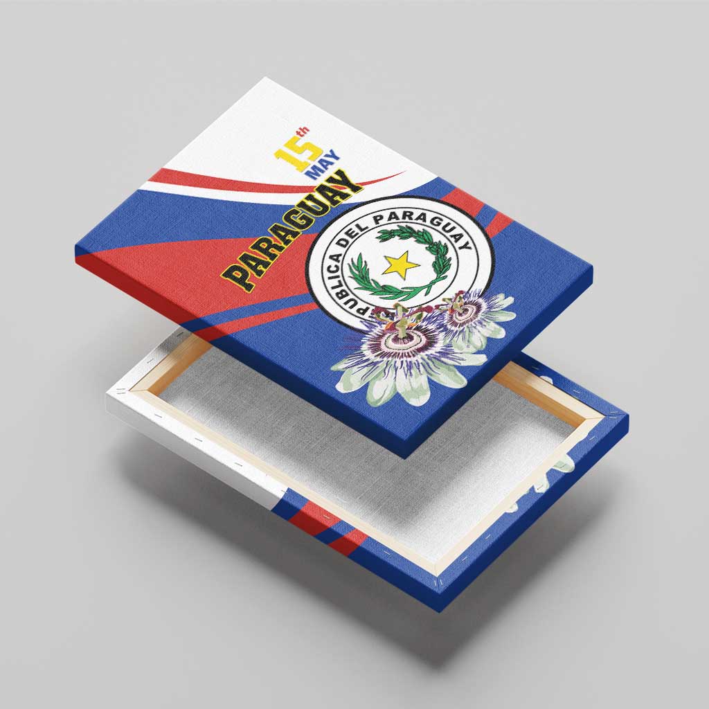 Paraguay Independence Day 2025 Canvas Wall Art Passiflora Paz y justicia