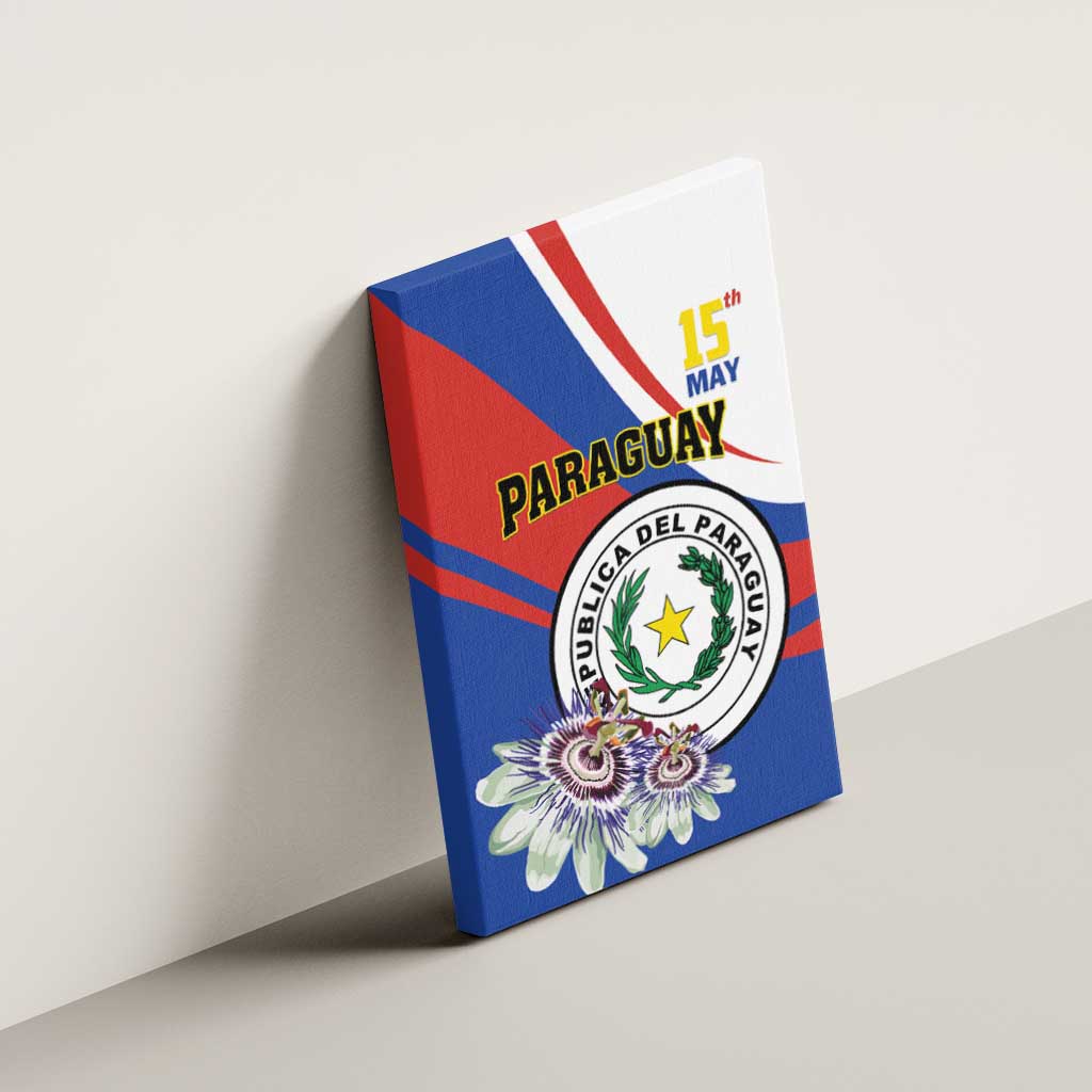 Paraguay Independence Day 2025 Canvas Wall Art Passiflora Paz y justicia