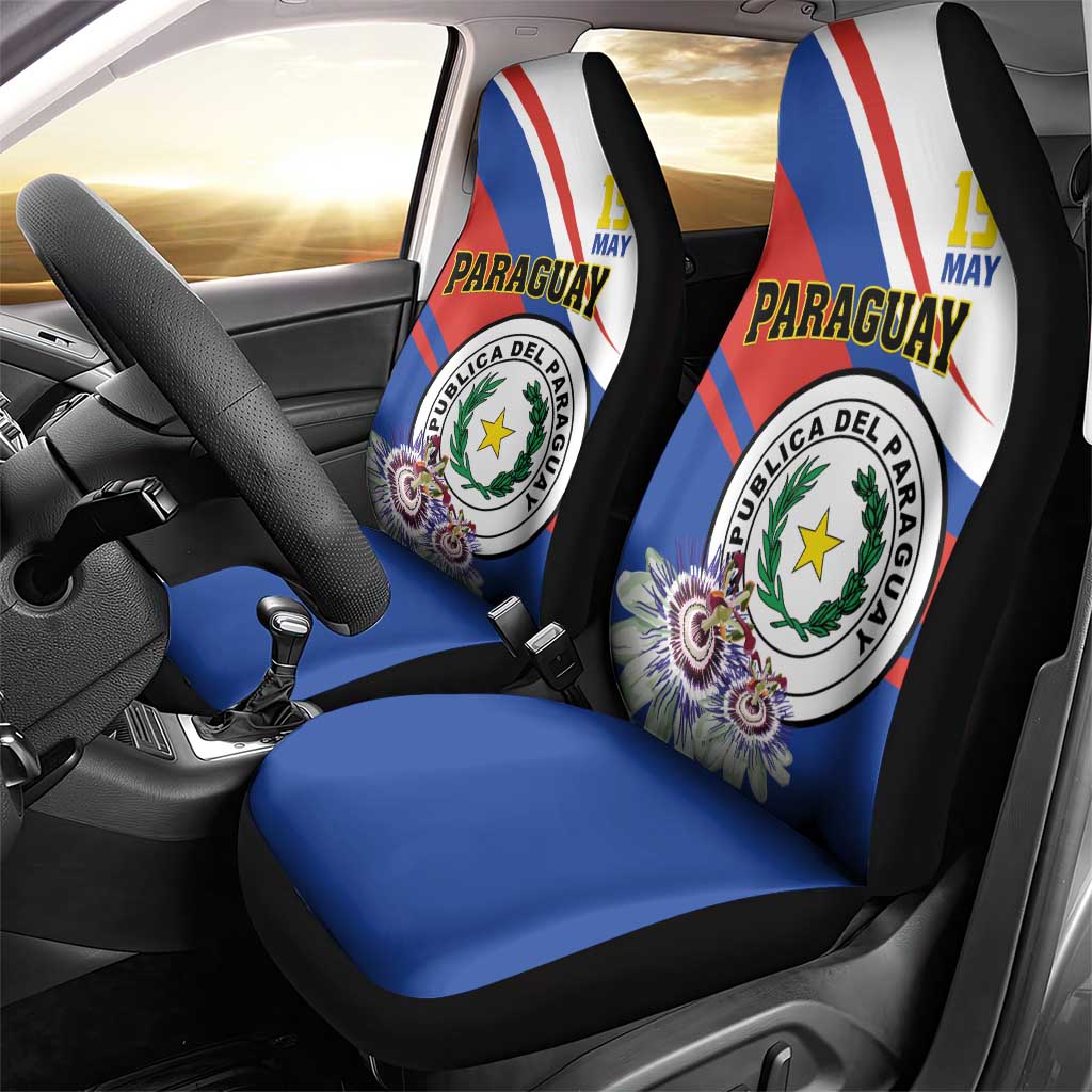 Paraguay Independence Day 2025 Car Seat Cover Passiflora Paz y justicia