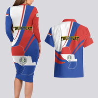 Personalized Paraguay Independence Day 2025 Couples Matching Long Sleeve Bodycon Dress and Hawaiian Shirt Passiflora Paz y justicia