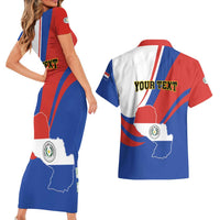 Personalized Paraguay Independence Day 2025 Couples Matching Short Sleeve Bodycon Dress and Hawaiian Shirt Passiflora Paz y justicia