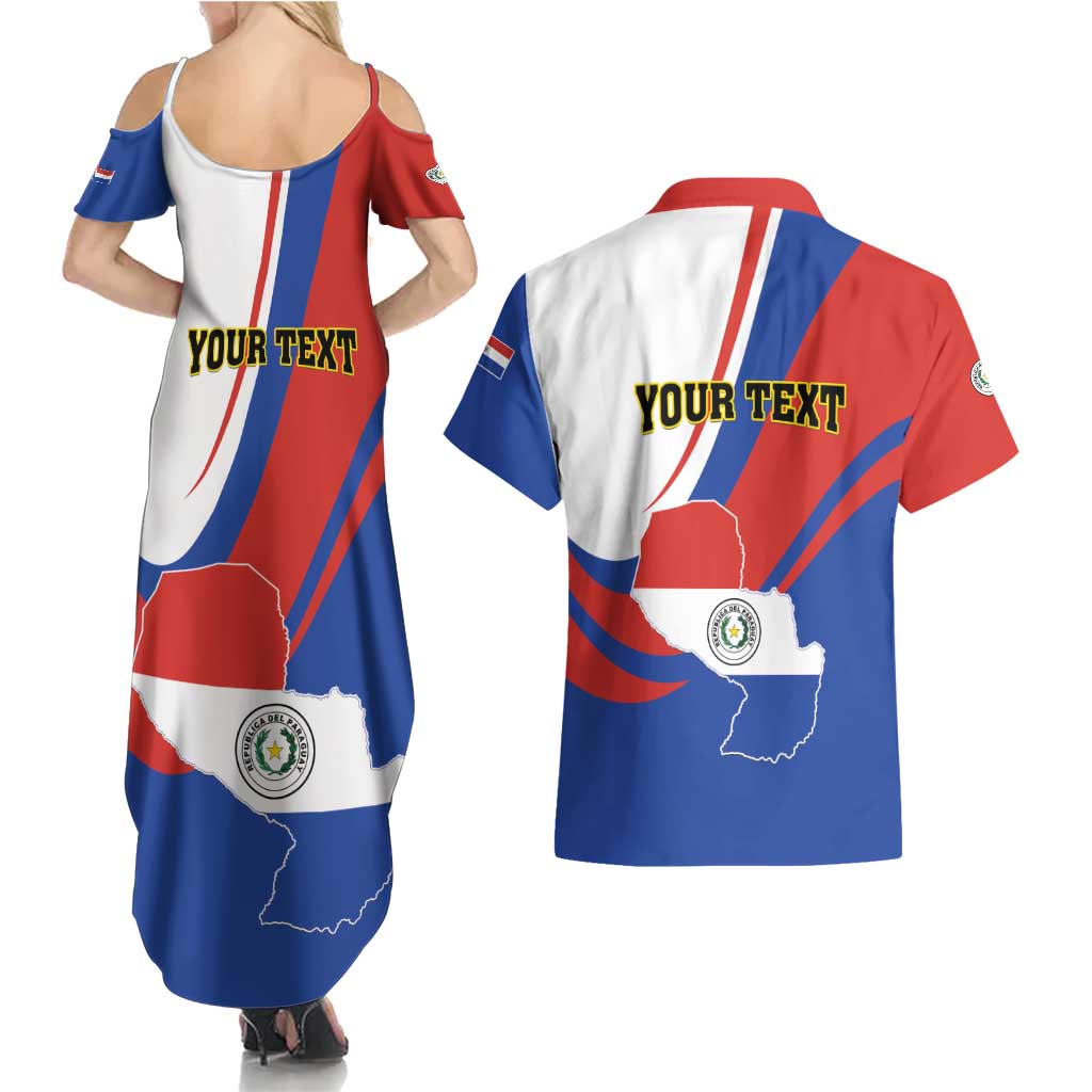 Personalized Paraguay Independence Day 2025 Couples Matching Summer Maxi Dress and Hawaiian Shirt Passiflora Paz y justicia
