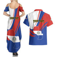 Personalized Paraguay Independence Day 2025 Couples Matching Summer Maxi Dress and Hawaiian Shirt Passiflora Paz y justicia