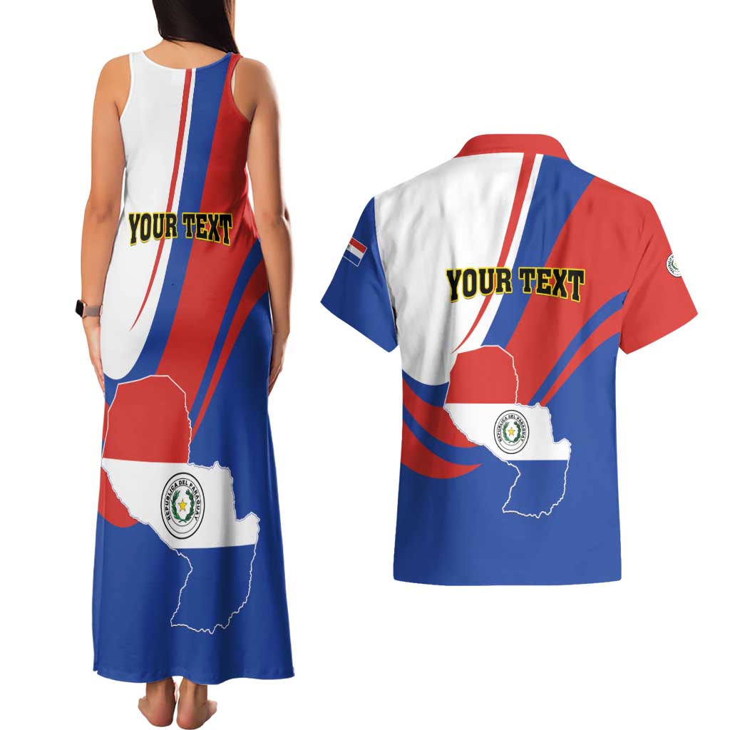 Personalized Paraguay Independence Day 2025 Couples Matching Tank Maxi Dress and Hawaiian Shirt Passiflora Paz y justicia
