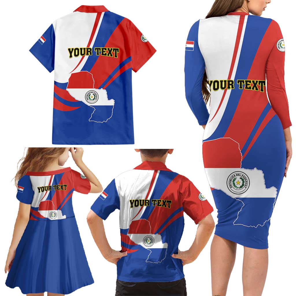 Personalized Paraguay Independence Day 2025 Family Matching Long Sleeve Bodycon Dress and Hawaiian Shirt Passiflora Paz y justicia