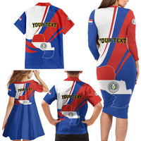 Personalized Paraguay Independence Day 2025 Family Matching Long Sleeve Bodycon Dress and Hawaiian Shirt Passiflora Paz y justicia
