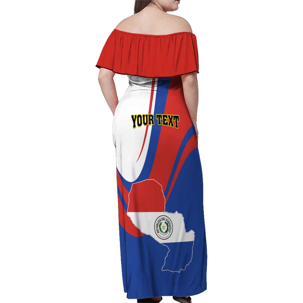 Personalized Paraguay Independence Day 2025 Family Matching Off Shoulder Maxi Dress and Hawaiian Shirt Passiflora Paz y justicia