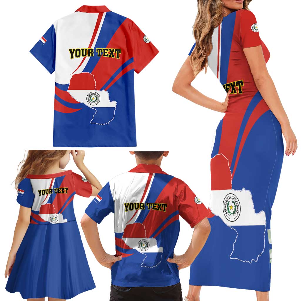 Personalized Paraguay Independence Day 2025 Family Matching Short Sleeve Bodycon Dress and Hawaiian Shirt Passiflora Paz y justicia