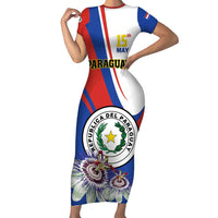 Personalized Paraguay Independence Day 2025 Family Matching Short Sleeve Bodycon Dress and Hawaiian Shirt Passiflora Paz y justicia