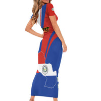 Personalized Paraguay Independence Day 2025 Family Matching Short Sleeve Bodycon Dress and Hawaiian Shirt Passiflora Paz y justicia