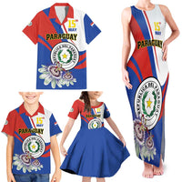 Personalized Paraguay Independence Day 2025 Family Matching Tank Maxi Dress and Hawaiian Shirt Passiflora Paz y justicia