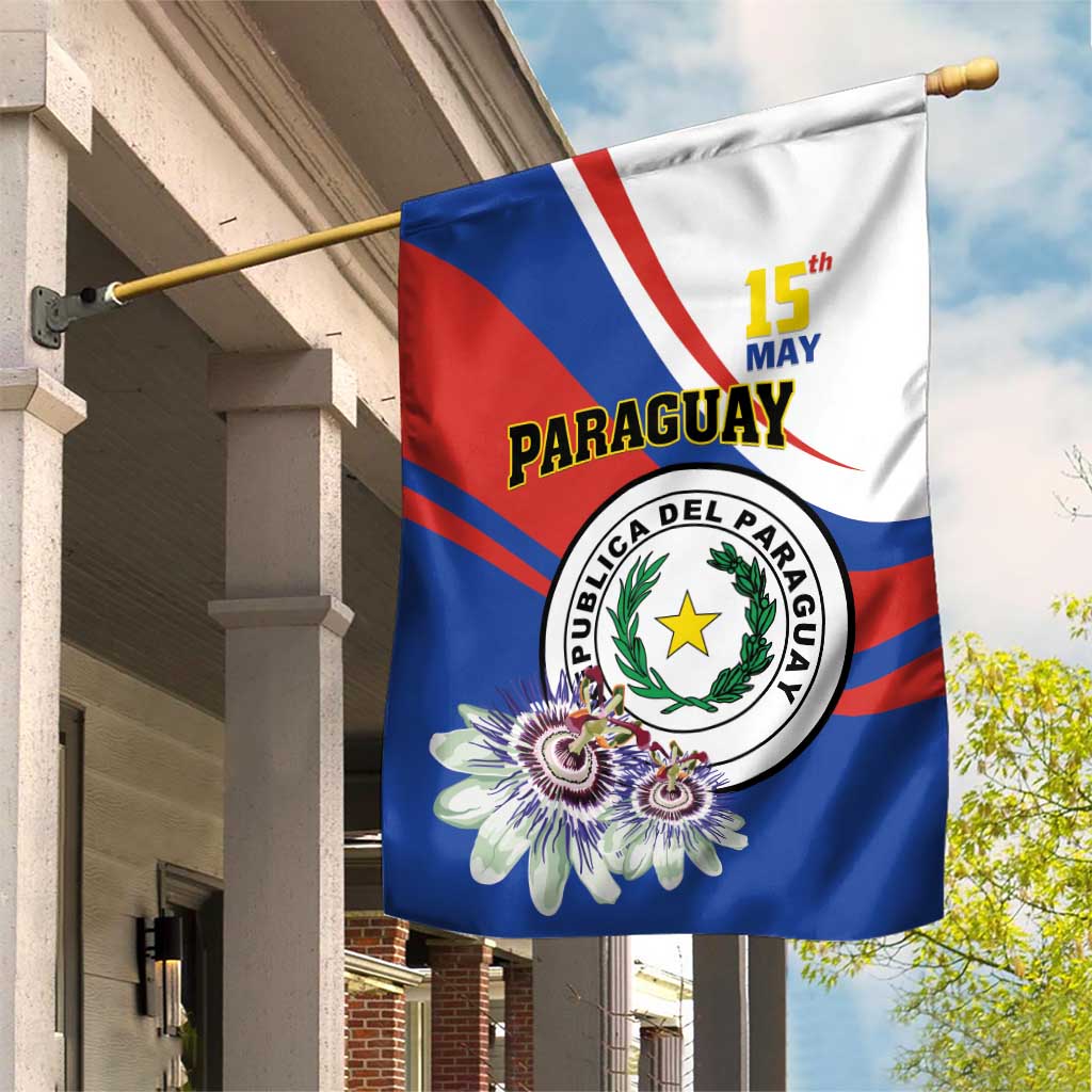 Paraguay Independence Day 2025 Garden Flag Passiflora Paz y justicia