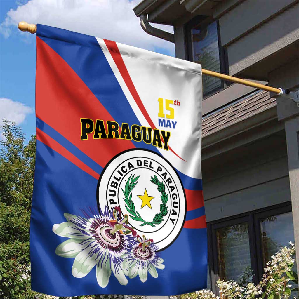 Paraguay Independence Day 2025 Garden Flag Passiflora Paz y justicia