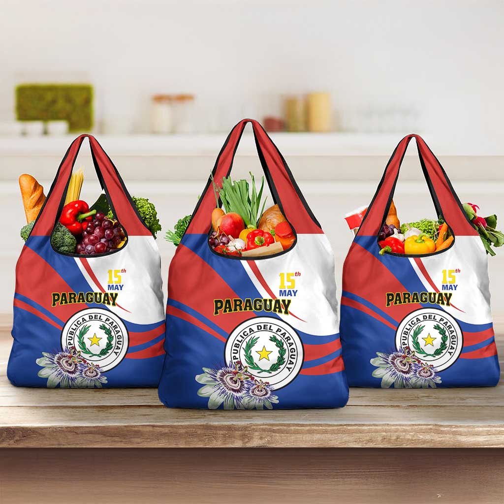 Paraguay Independence Day 2025 Grocery Bag Passiflora Paz y justicia