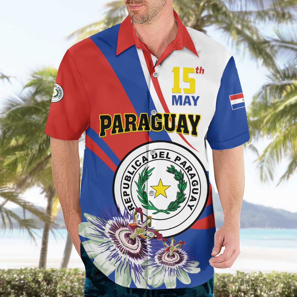 Personalized Paraguay Independence Day 2025 Hawaiian Shirt Passiflora Paz y justicia
