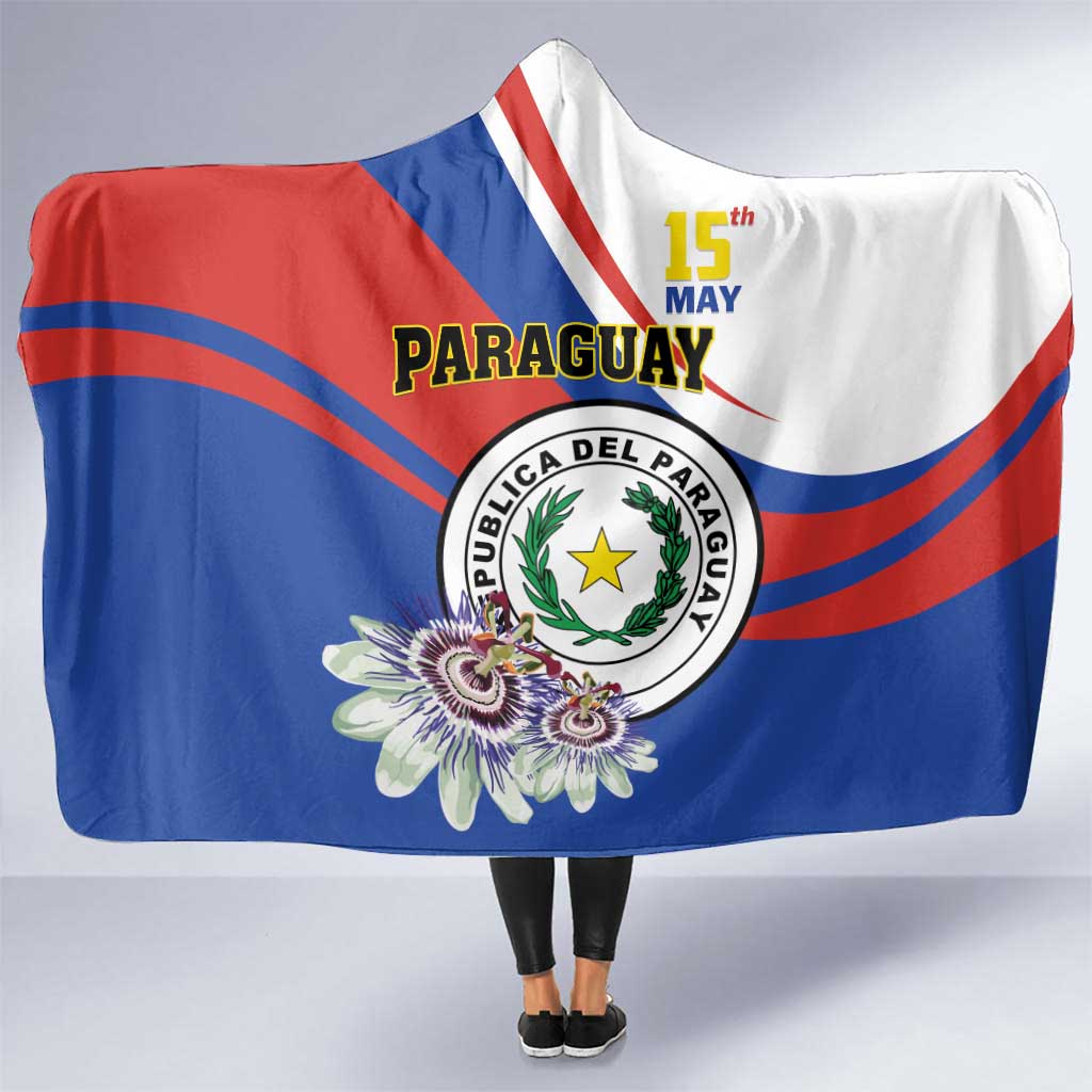 Paraguay Independence Day 2025 Hooded Blanket Passiflora Paz y justicia