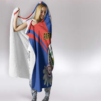 Paraguay Independence Day 2025 Hooded Blanket Passiflora Paz y justicia