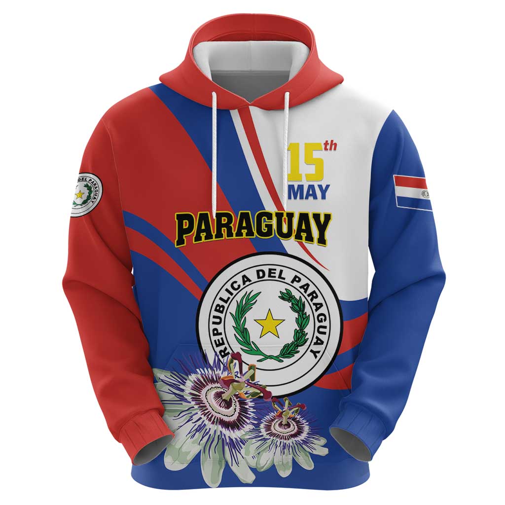 Personalized Paraguay Independence Day 2025 Hoodie Passiflora Paz y justicia