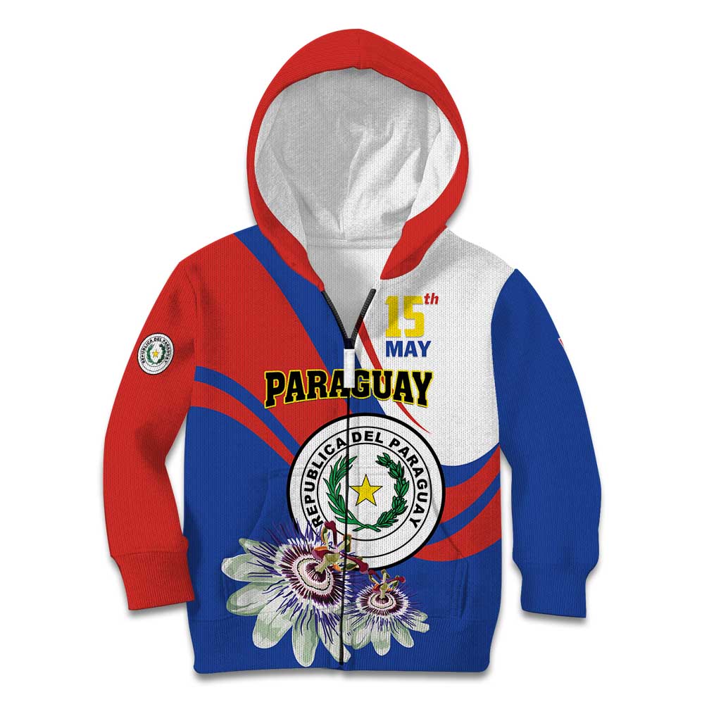 Personalized Paraguay Independence Day 2025 Kid Hoodie Passiflora Paz y justicia