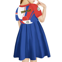 Personalized Paraguay Independence Day 2025 Kid Short Sleeve Dress Passiflora Paz y justicia