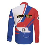 Personalized Paraguay Independence Day 2025 Long Sleeve Button Shirt Passiflora Paz y justicia