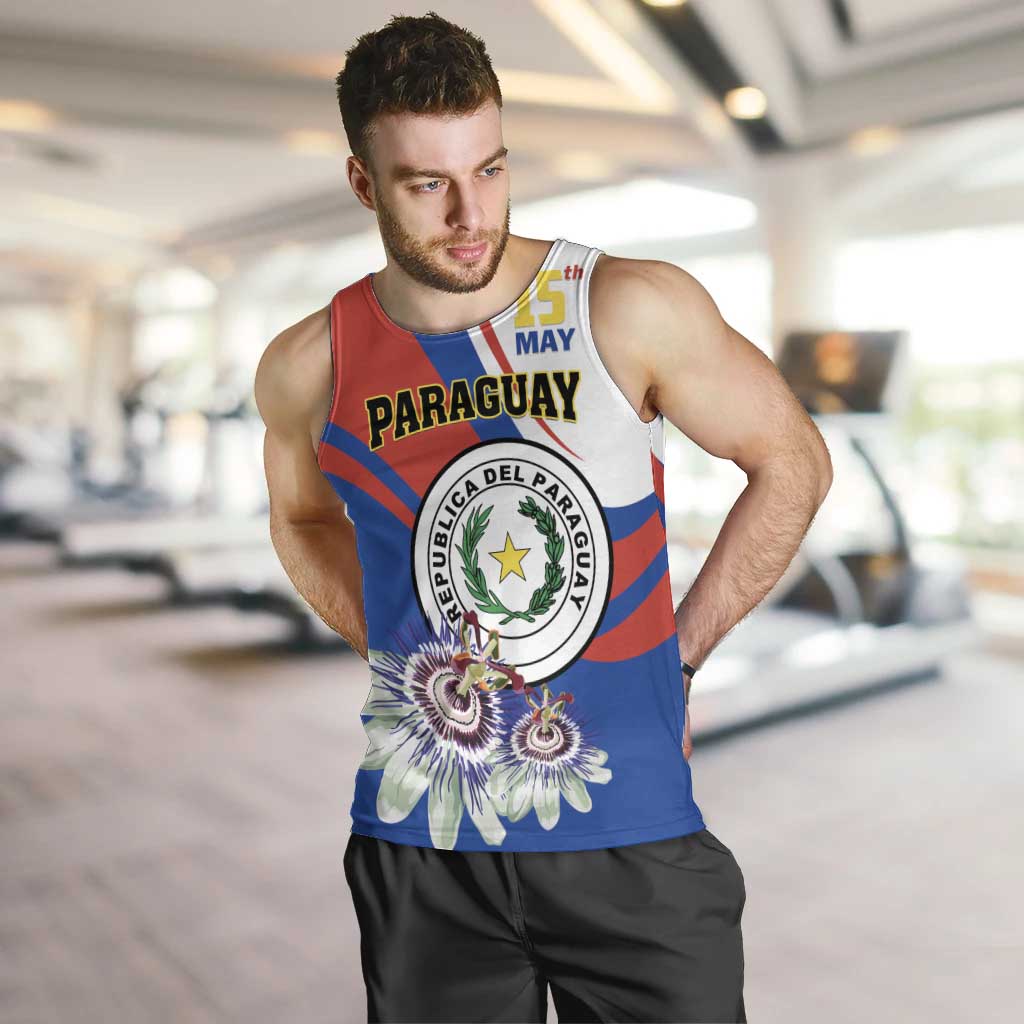 Personalized Paraguay Independence Day 2025 Men Tank Top Passiflora Paz y justicia