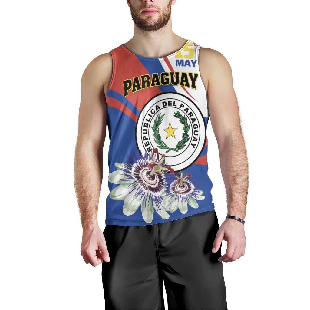 Personalized Paraguay Independence Day 2025 Men Tank Top Passiflora Paz y justicia