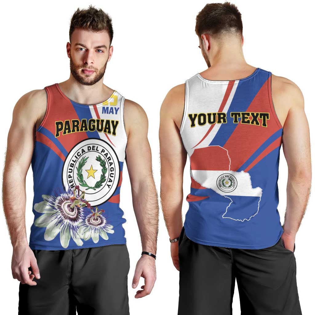 Personalized Paraguay Independence Day 2025 Men Tank Top Passiflora Paz y justicia